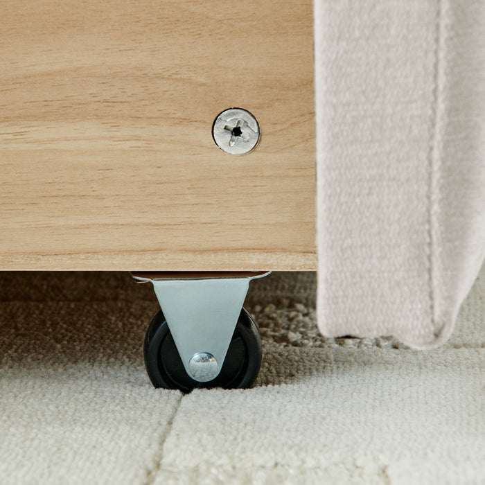 Modern Platform Bed Frame With Thick Chenille Fabric