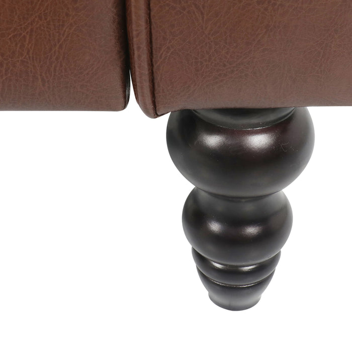 Contemporary Club Chair With Button Tufting And Birch Wood Legs