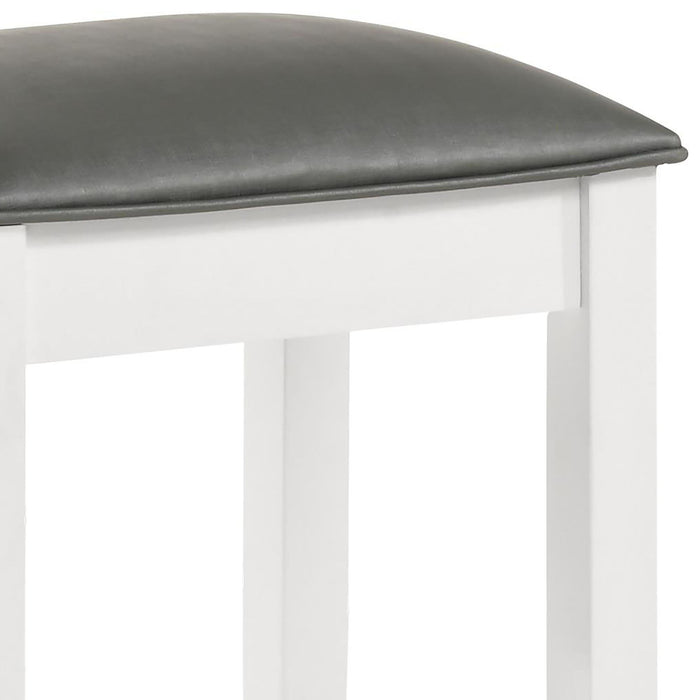 Vanity Stool With Padded Seat - White