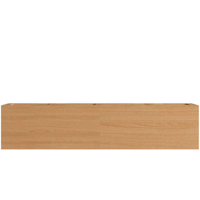 TV Stand With Storage & Cable Holes - Natural Wood