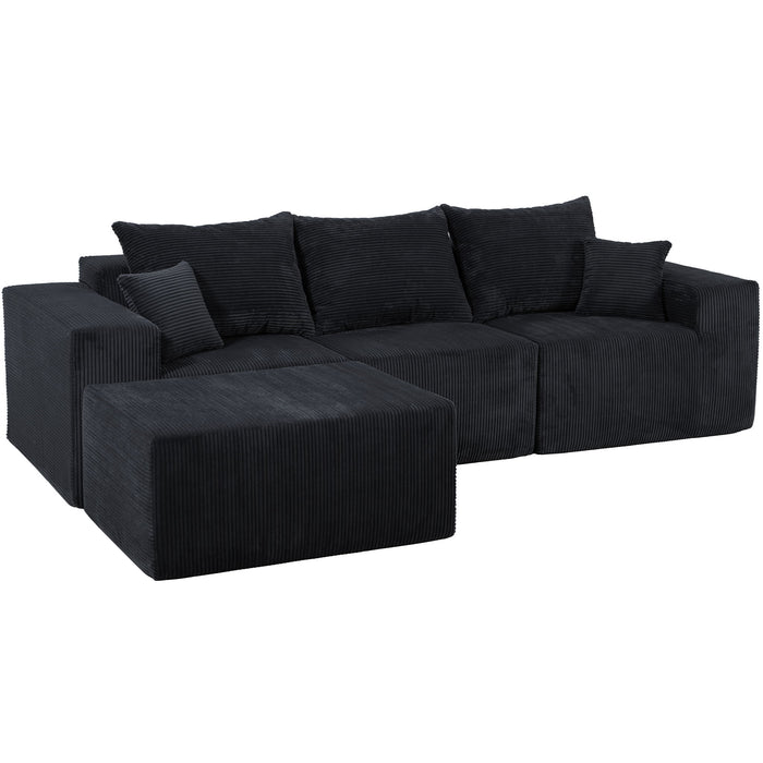 Modular Sectional Sofa, Convertible Couch With Chaise Corduroy
