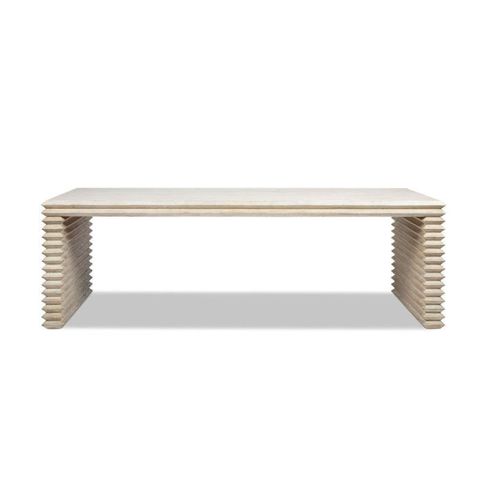 Veda - Geometric Waterfall Dining Table - White