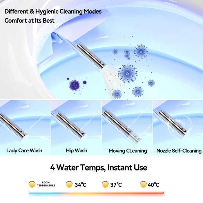 Smart Bidet Toilet With Auto Open / Close Seat