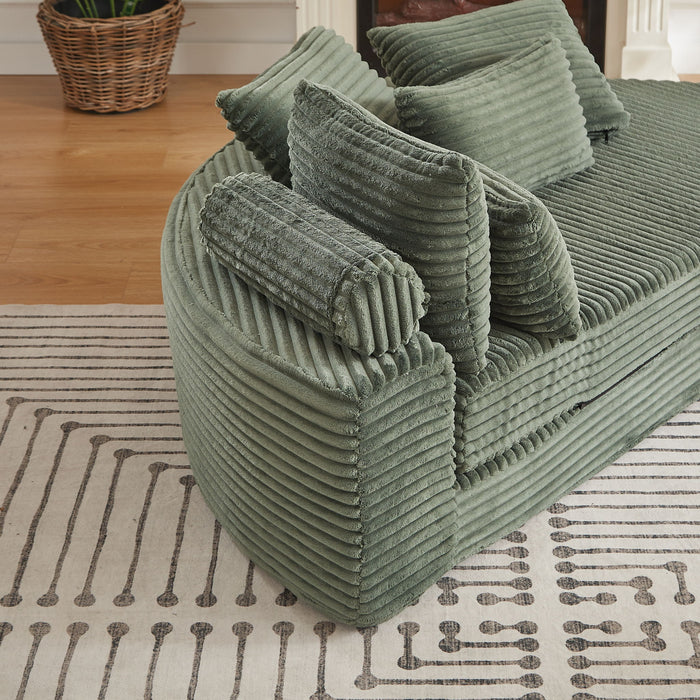 Semi Circular 2 In 1 Sofa Bed With Neck Pillow