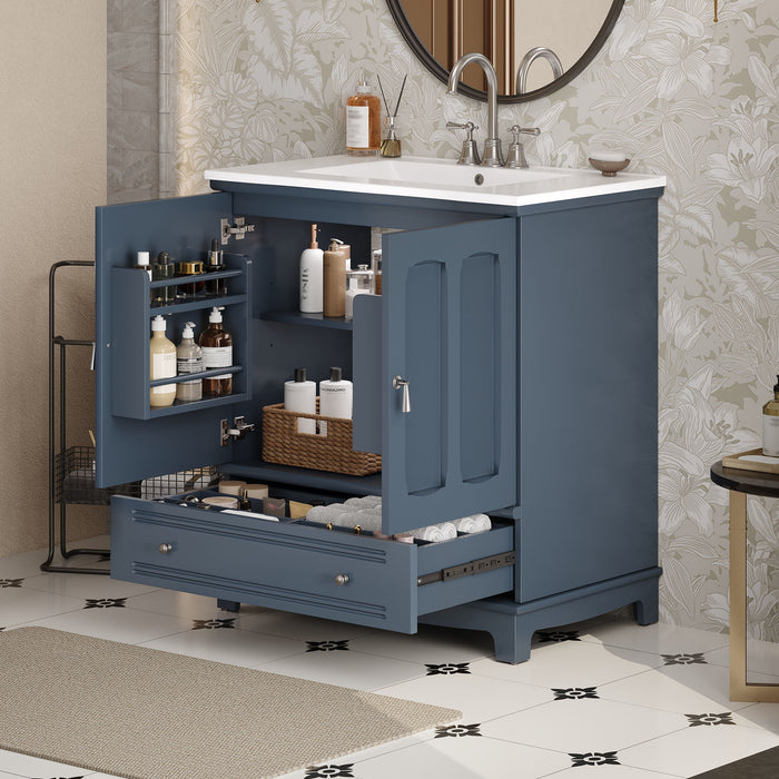 Bathroom Vanity With Sink, Cabinet With Adjustable Shelf And Drawer Divider