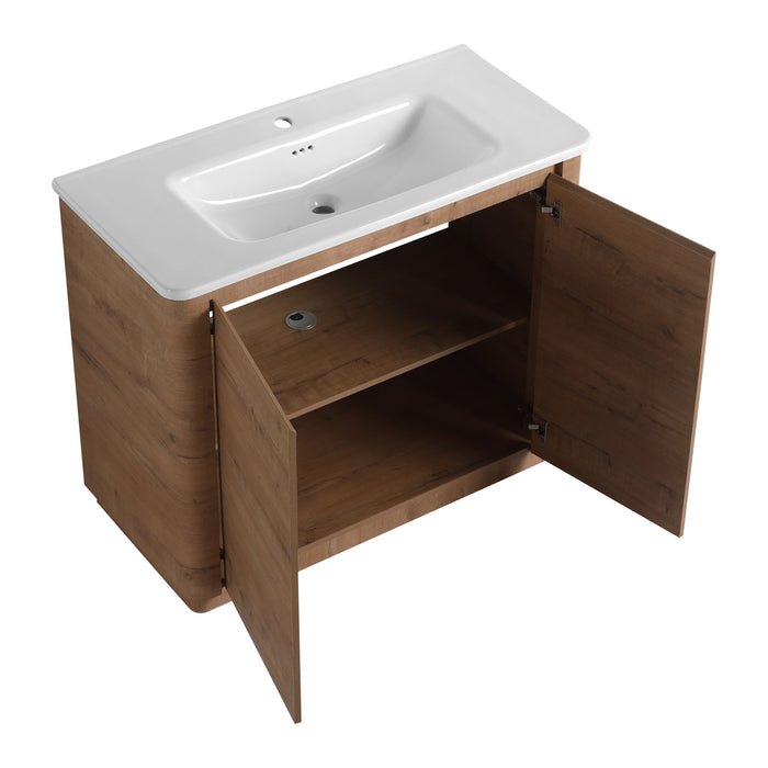 Freestanding Bathroom Vanity With Sink & 2 Soft Close Doors