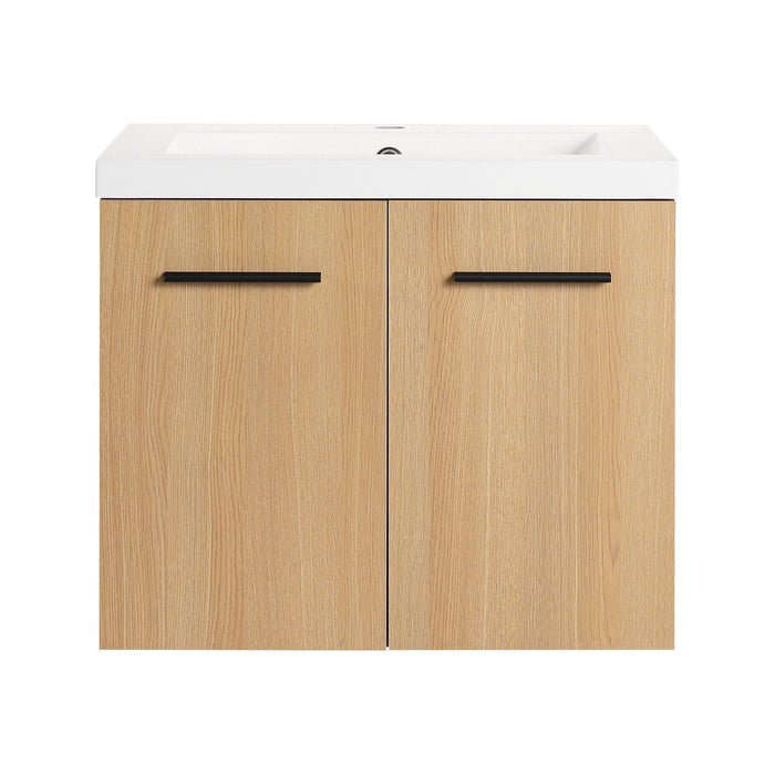 Floating Bathroom Vanity With Sink, Wall Mounted Double Door Storage
