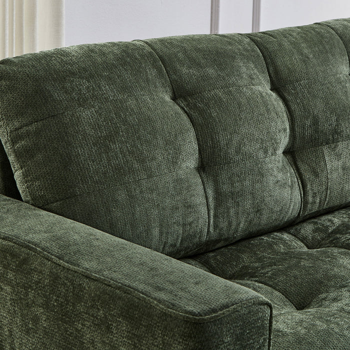 Modern Sectional Sofa U-Shaped With Movable Ottomans, Bluetooth Speakers, LED Lights And Modular Storage