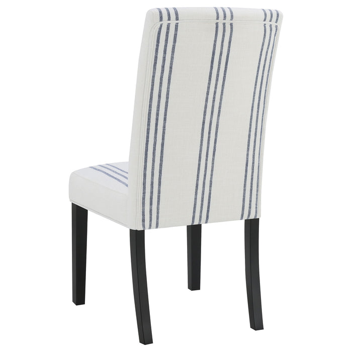 Draper - Upholstered Dining Chair (Set of 2) With Vertical Stripes - Beige