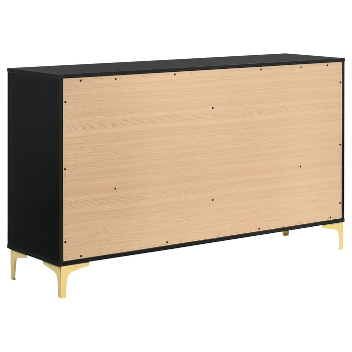 Lexie - 6 Drawer Rectangular Dresser - Black