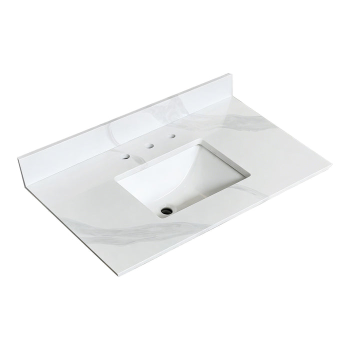 Bathroom Vanity Top With Undermount Sink, 3 Pre Drilled Holes
