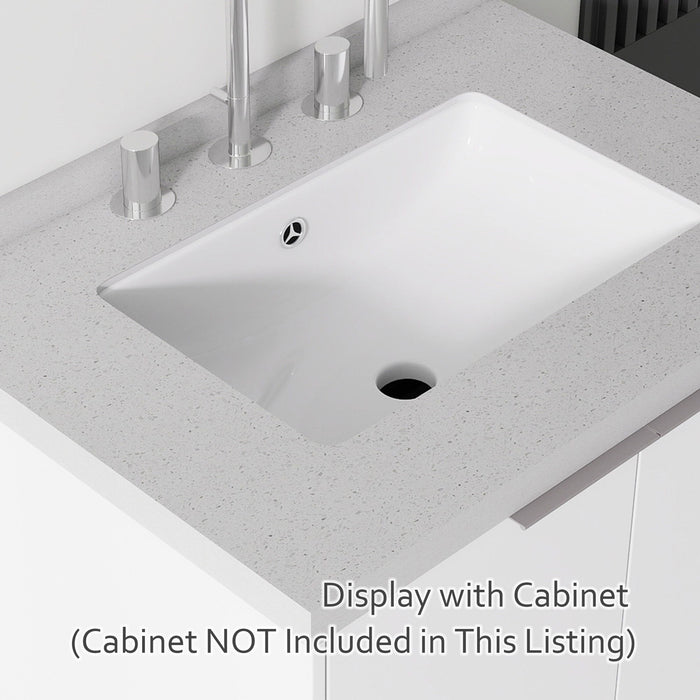 Basin Sink With 2" Thick Rim, Triple Faucet Holes, Sink Only