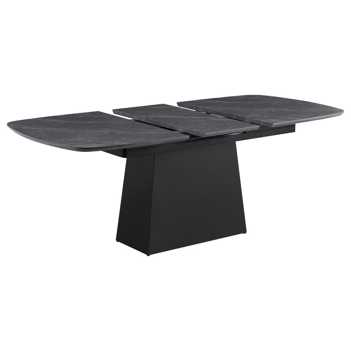 Idlewild - Extension Leaf Dining Table With Tapering Pedestal Base - Black