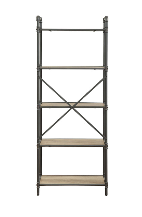 Itzel - Bookshelf - Antique Oak / Sandy Gray