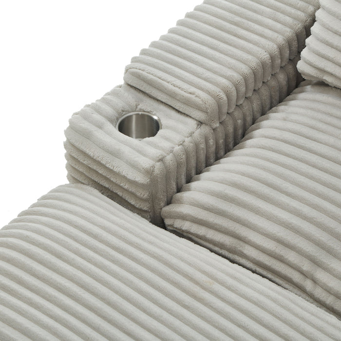 Loveseat Sofa Sectional Convertible With Storage And USB Ports - Gray