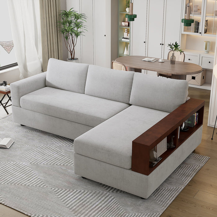 Sectional Sofa Upholstered Sofa Couch With Reversible Armrests For Living Room