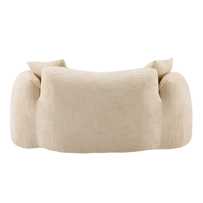 Curved 2 Person Compress Sofa With Armrests, Includes Pillows