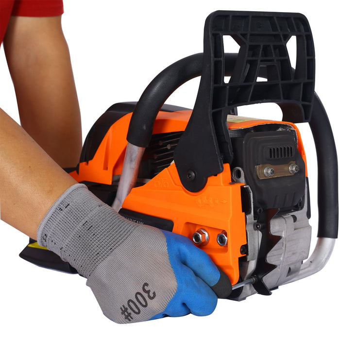 58Cc Gasoline Chainsaw 20" Bar For Wood Cutting With Oregon Chain And Bar - Orange