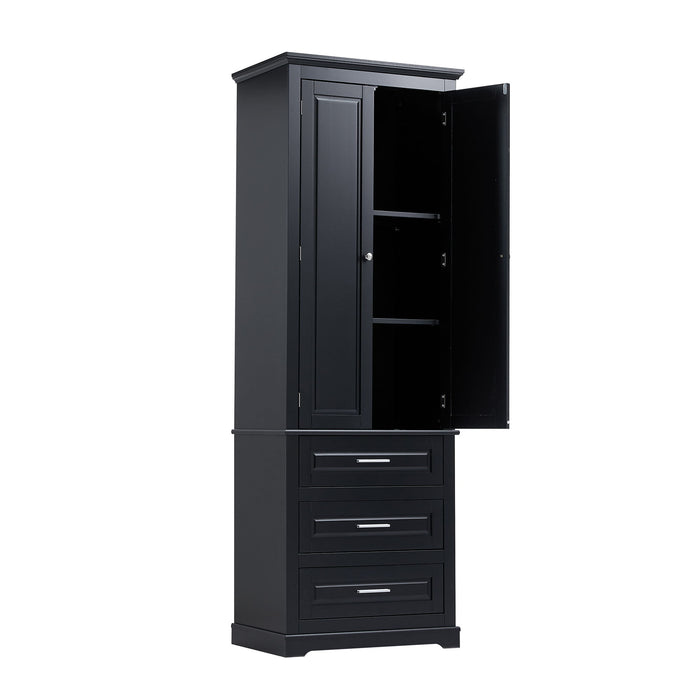 Tall Storage Cabinet With 3 Drawers For Bathroom