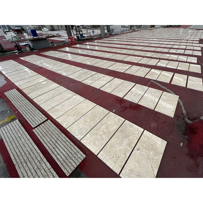 Marble For Floor And Wall Polished Marble Tile Stone (Set of 4) - Beige / Gold