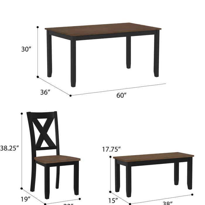 Arlington - 6 Piece Dining Set - Dark Brown