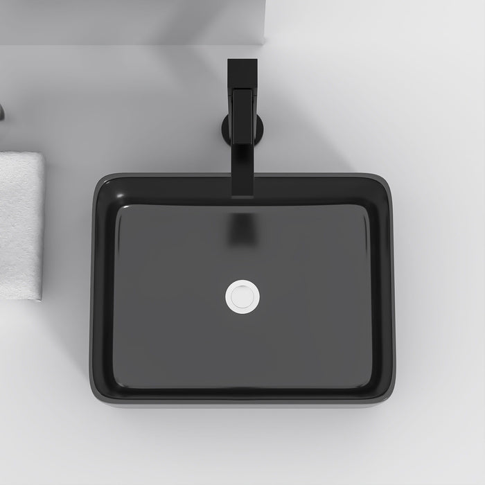 Modern European Design Ceramic Rectangular Vessel Bathroom Sink
