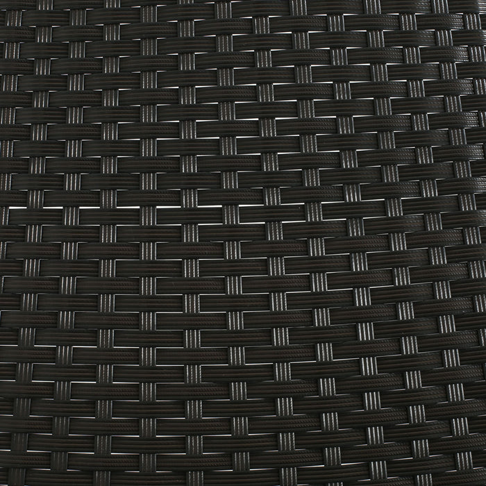 Outdoor Dining Chairs (Set of 2), Rattan Backrest And Cushions, Iron Frame - Dark Brown