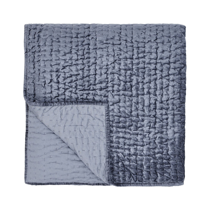 Bari - Velvet Quilt - Sea Fog