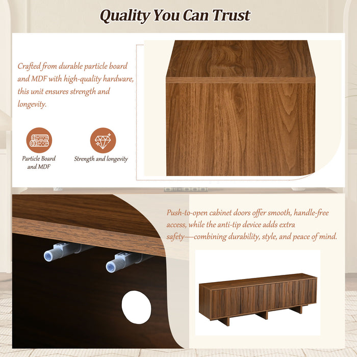 Retro Style TV Stand With Wavy Door