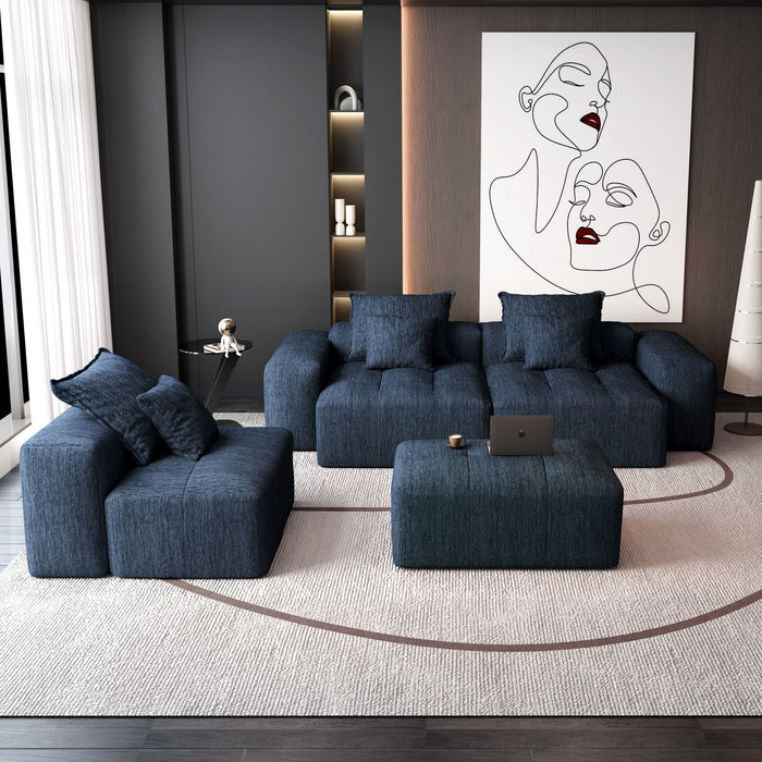Modern Oversized Diy Combination Modular Sectional Sofa & Pillows