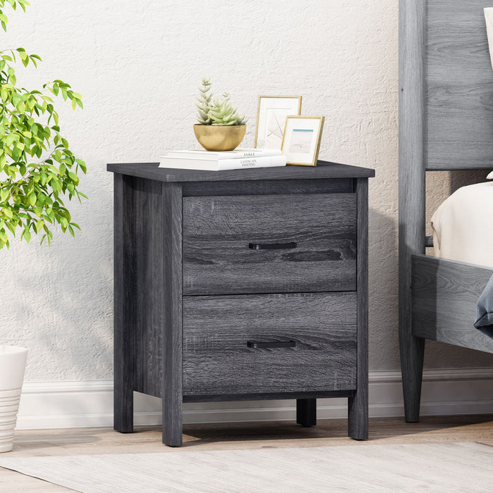 Titeca - Contemporary Wood 2 Drawer Nightstand