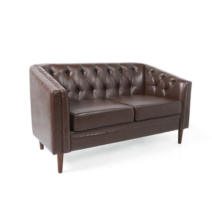 Sophisticated Loveseat With Diamond Stitched Detailing