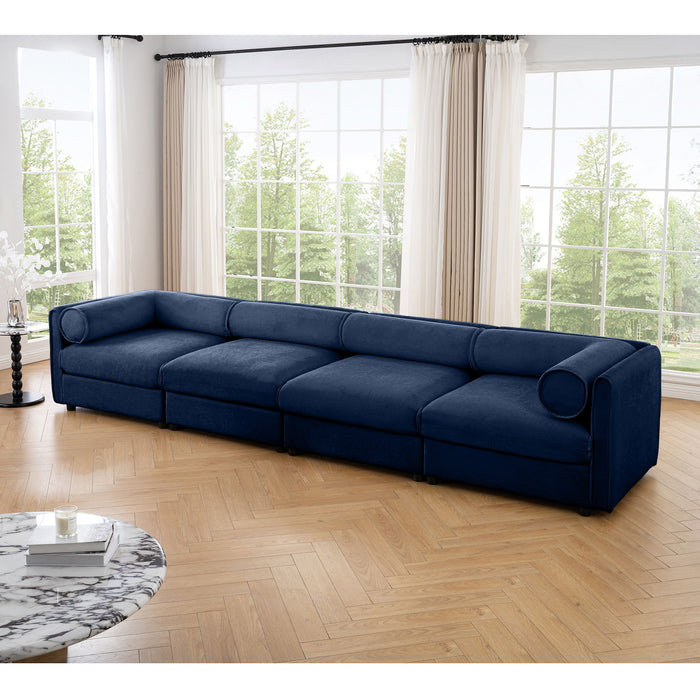 Stylish Chenille Sofa With Storage Seat And Cylindrical Backrest