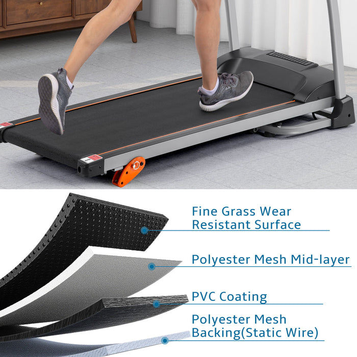 Foldable Treadmill With Incline For Running Walking Exercise - Black