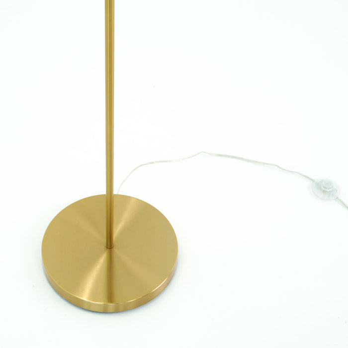 Majestic - Ring Base Curved Floor Lamp With Triangle Drum Shade - Gold / White