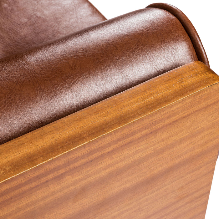 Adelaide - Mid Century Modern Tufted Sofa With Rolled Accent Pillows - Light Brown