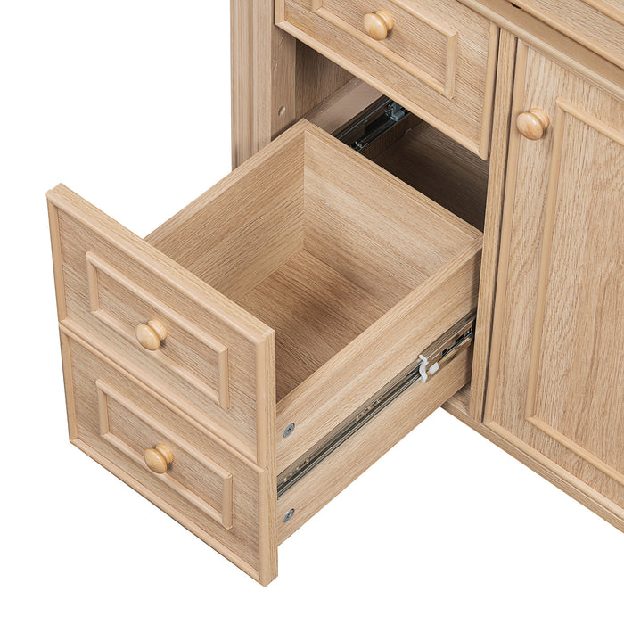 Bathroom Vanity With Sink, Flip Out Drawer, 2 Soft Close Drawers, 1 Soft Close Door - Wood