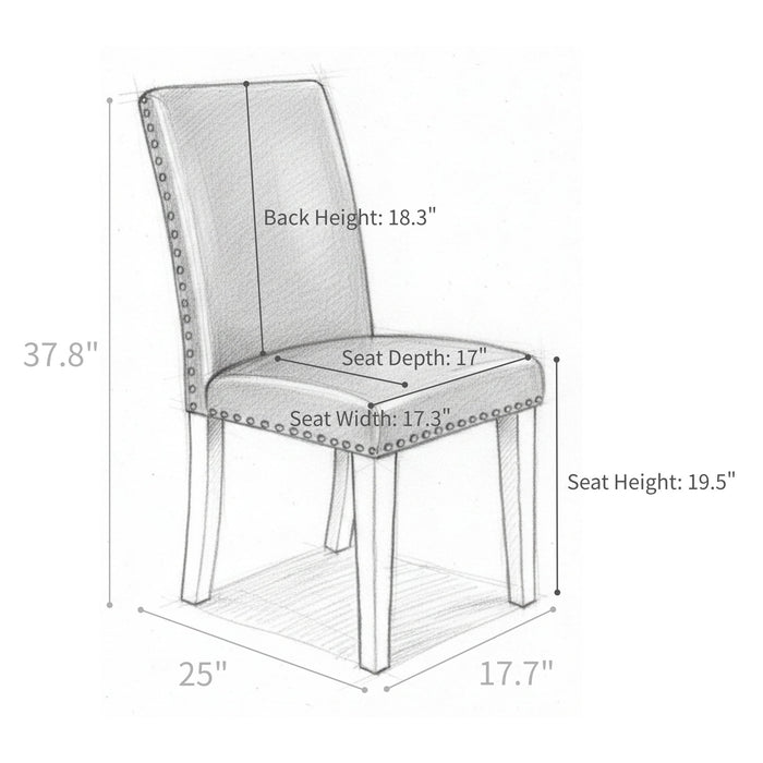 Upholstered Dining Chair With High Back Design (Set of 2)