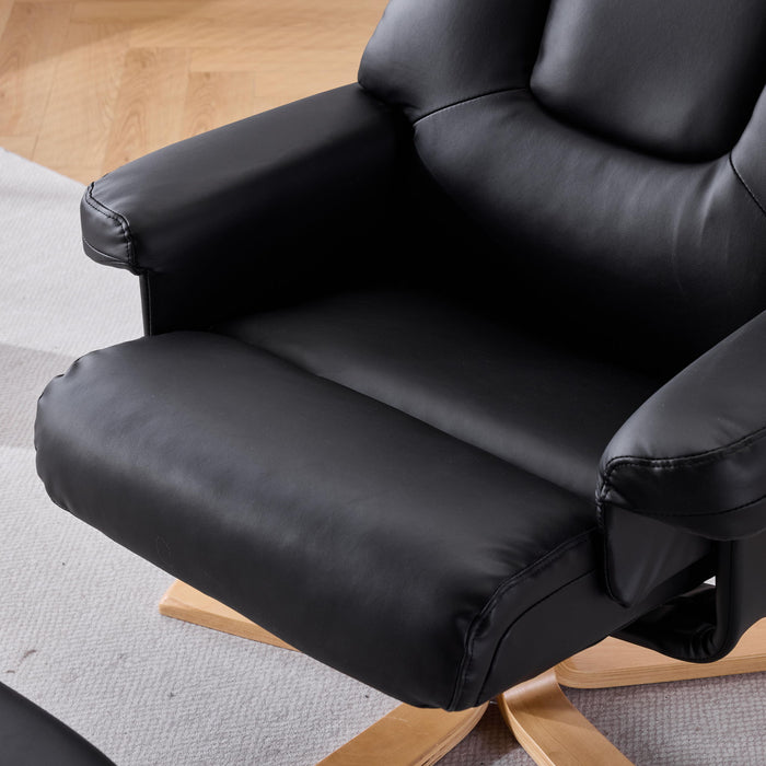 Upholstered Heated Massage 360° Swivel Accent Chair With Ottoman