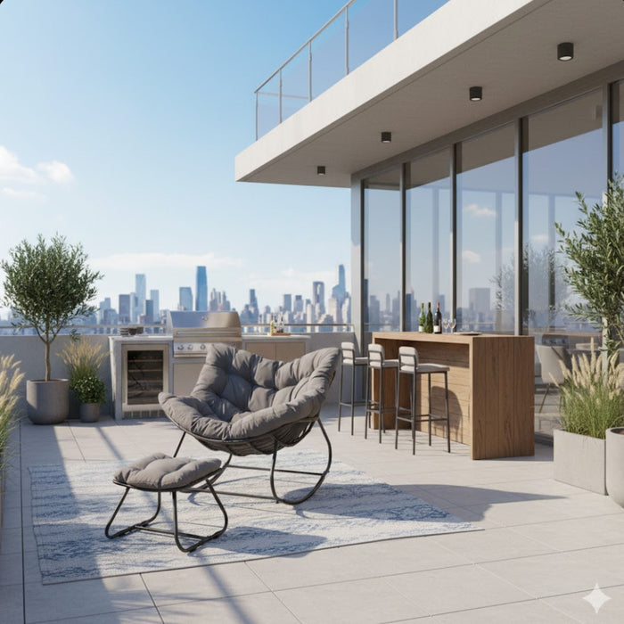 Egg Rocking Chair With Ottoman