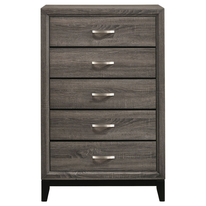 Gregory - 5 Drawer Chest - Smoke Gray