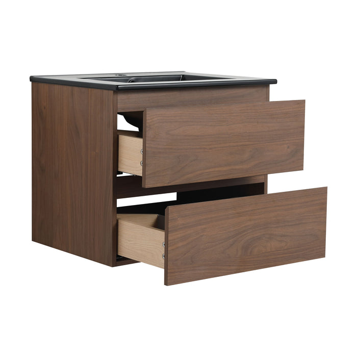 Wall Mounted Bathroom Vanity With Sink, 2 Soft Close Drawers