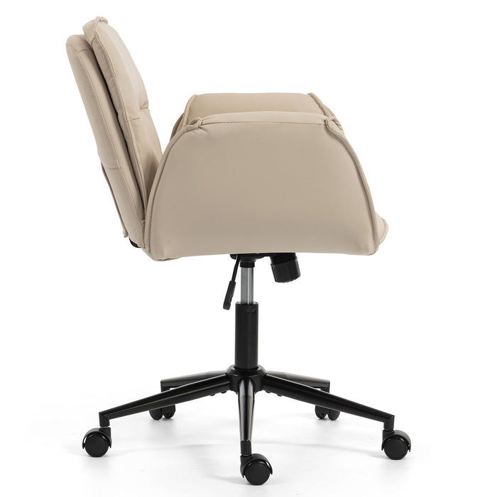 Criss Cross Swivel Desk Chair With Adjustable Armrests & Wheels For Home Office