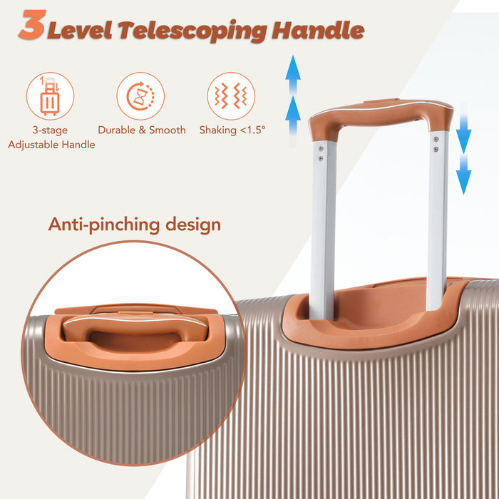 Hardshell Luggage Sets 3 Piece Carry On Suitcase Double Spinner Wheels With Tsa Lock