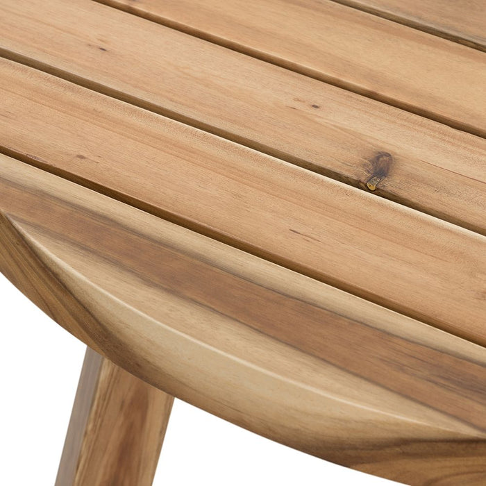 Round Dining Table, Solid Wood - Natural Wood / Brown