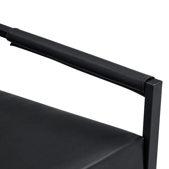 Classic Leather And Metal Frame Sofa, Ergonomically Designed, A Perfect Blend Of Modern And Industrial Styles