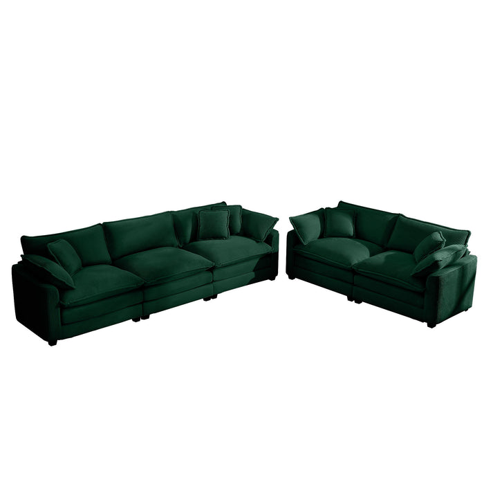 Elegant Corduroy Oversized Sectional Sofa Set With Deep Seats And Flexible Layout