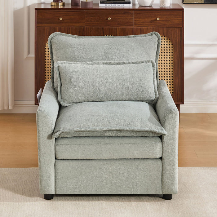 Modern Single Seat Accent Chair With Side Storage Pockets