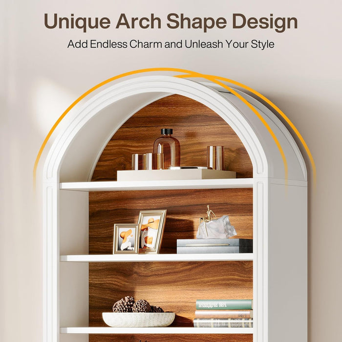 8 Tier Arched Open Display Shelving Unit For Living Room