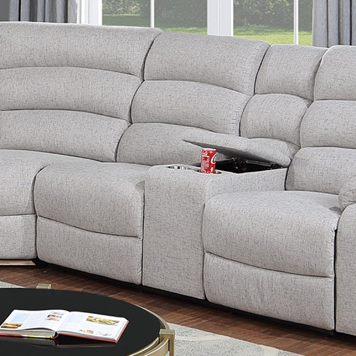 Manual Motion Reclining Loveseat 3 Piece Sectional Set With Console Storage And Cup Holders
